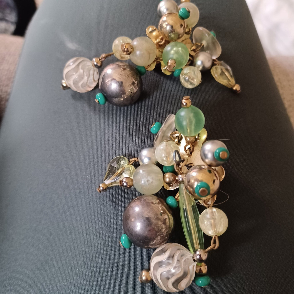 Chameleon Brand Vintage Signed Earrings Clip On